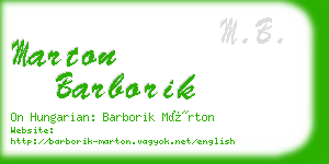 marton barborik business card